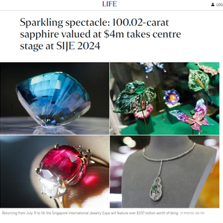 Straits Times: Singapore International Jewellery Expo 2024