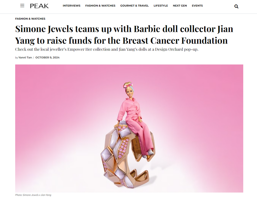 The Peak: Simone Jewels teams up with Barbie doll collector Jian Yang to raise funds for the Breast Cancer Foundation