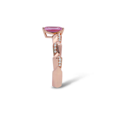 Duet Pink Sapphire Engagement Ring