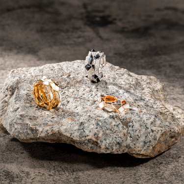 Edgy Unisex Ring (Semi-Diamond)