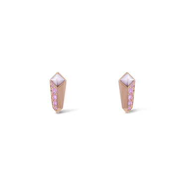 Empower Her Pink Edition Earring Studs (18K Solid Gold and Pink Sapphire)