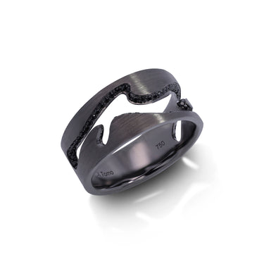 Simone x Tomo: Cut Out Ring (Black Spinel)