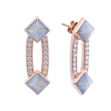 Edgy Link Earrings (Full Diamonds)